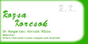 rozsa korcsok business card