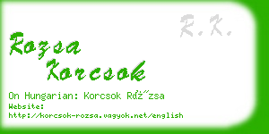 rozsa korcsok business card